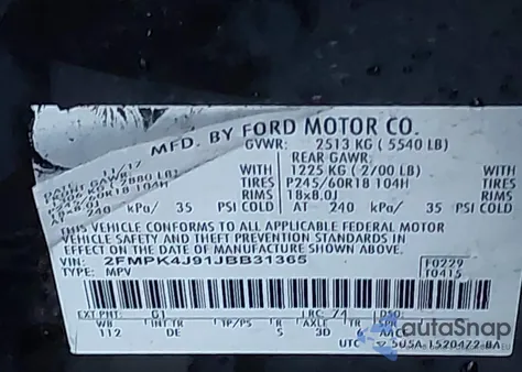 2018 Ford Edge Sel from USA, damaged, VIN 2FMPK4J91JBB31365